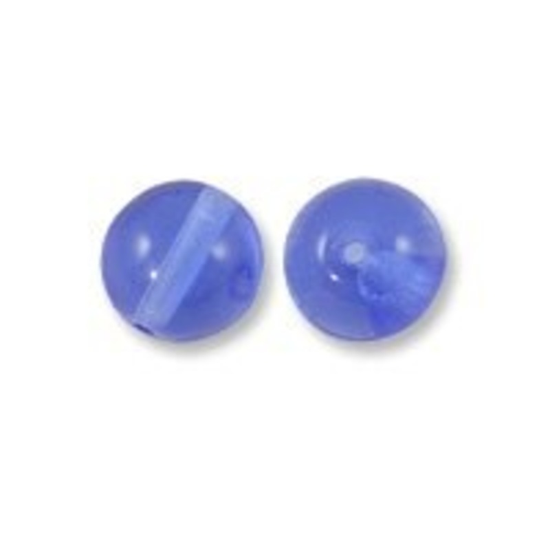 Czech Pressed Glass Round Beads 4mm Sapphire (Package of 10)