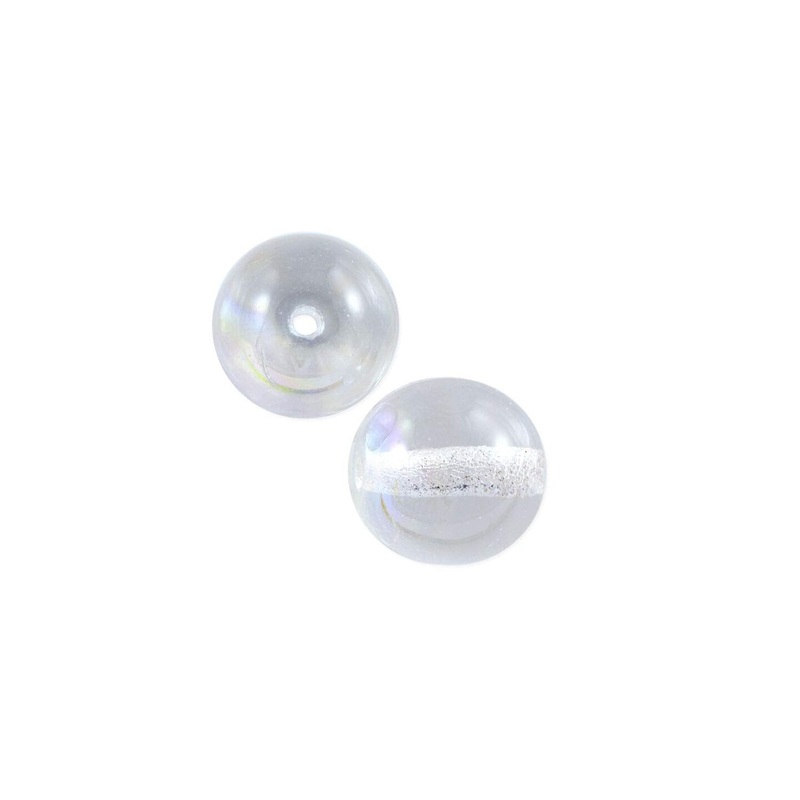 Czech Pressed Glass Round Beads 6mm Crystal AB (Package of 10)