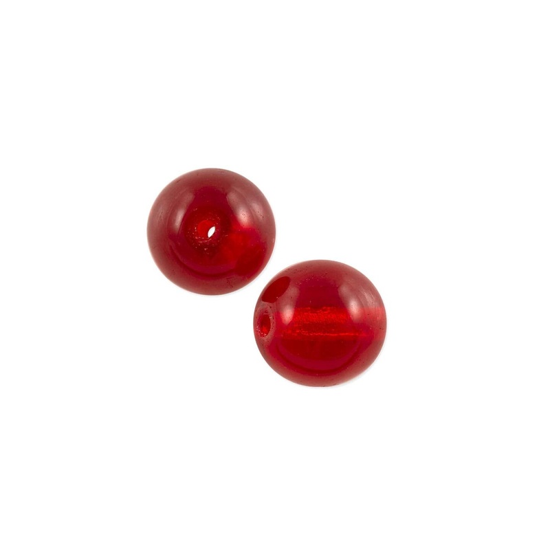 Czech Pressed Glass Round Beads 6mm Ruby (Package of 10)