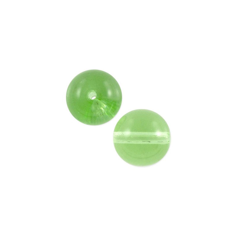 Czech Pressed Glass Round Beads 8mm Peridot (Package of 10)