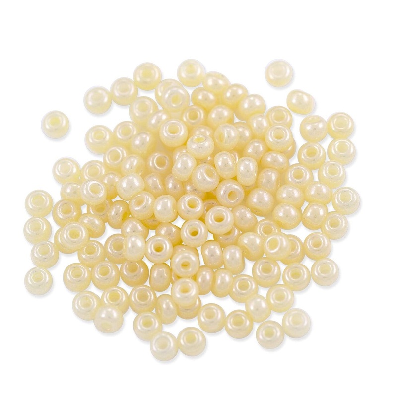 Czech Seed Bead 6/0 (4mm) Beads Luster Cream (10 Grams) Beads