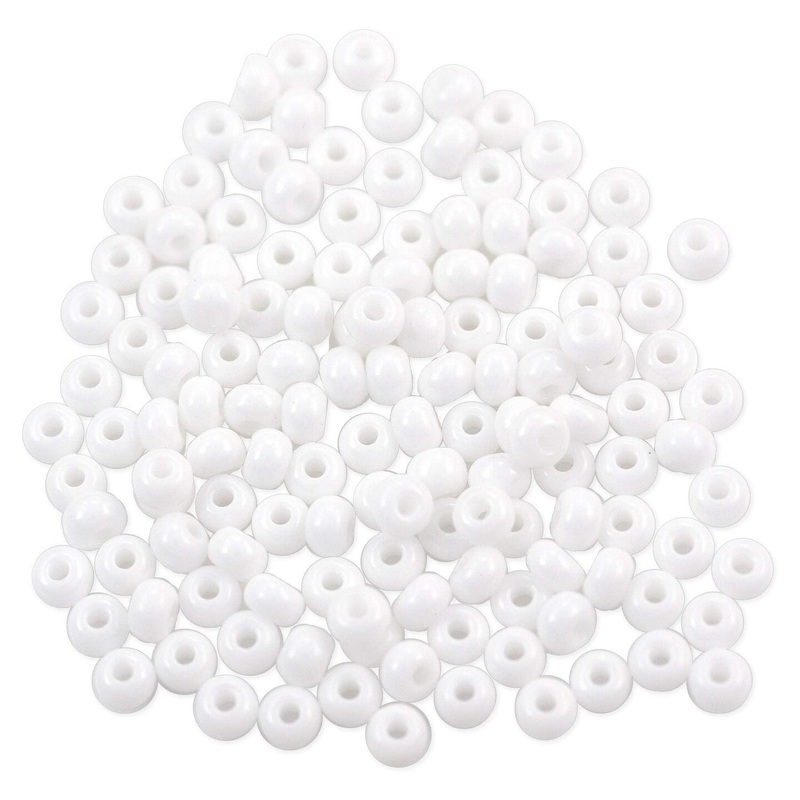 Czech Seed Bead 6/0 (4mm) Beads Opaque White Beads (10 Grams)