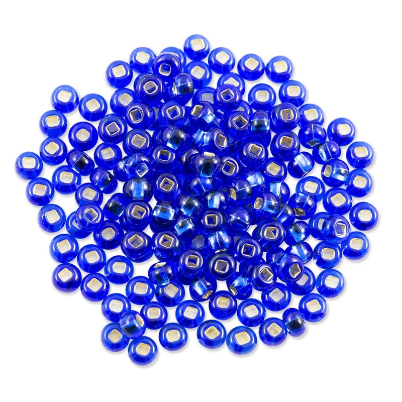 Czech Seed Bead 6/0 (4mm) Beads Silver Lined Capri Blue Beads