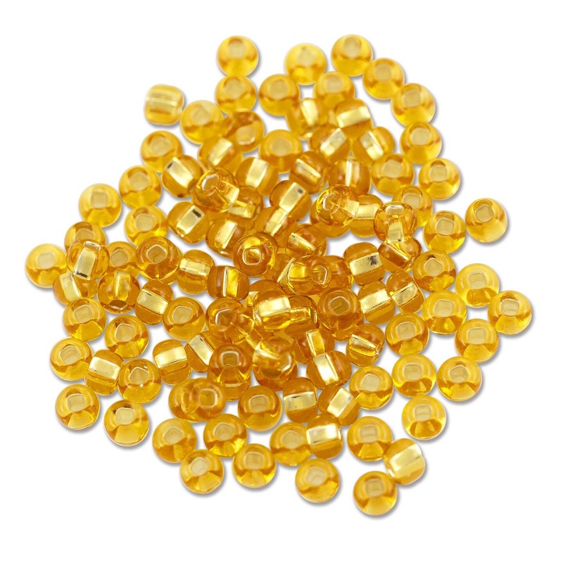 Czech Seed Bead 6/0 (4mm) Beads Silver Lined Topaz (10 Grams) Beads