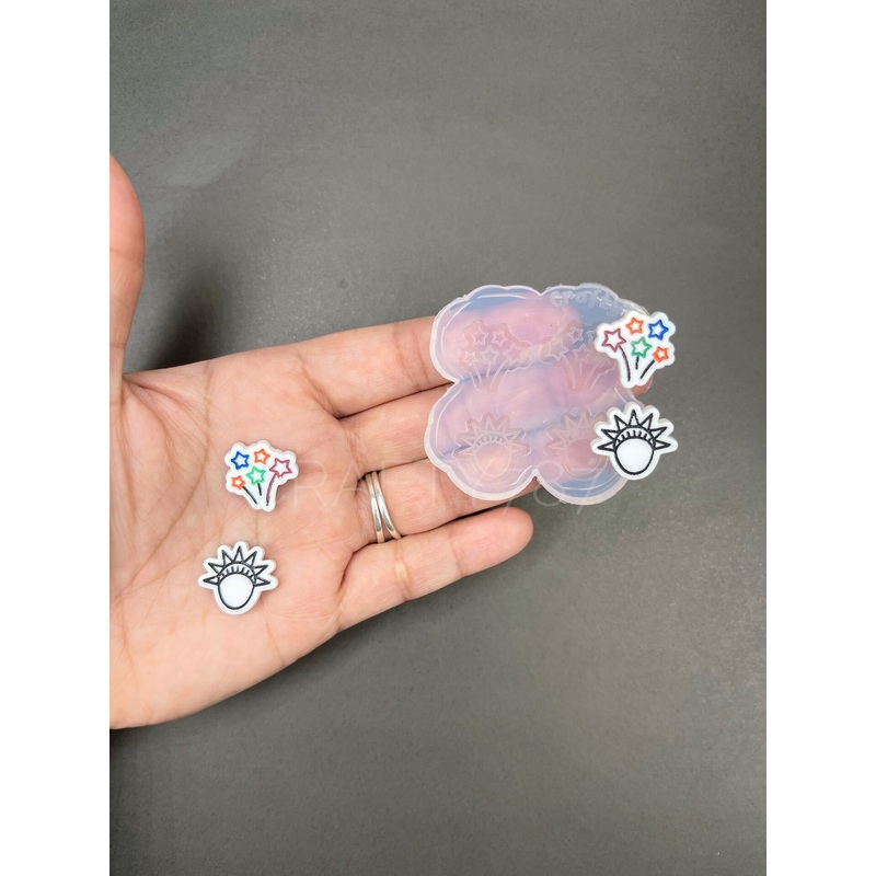 Independence Day Studs Earring Silicone Mold, USA Mold (A13)