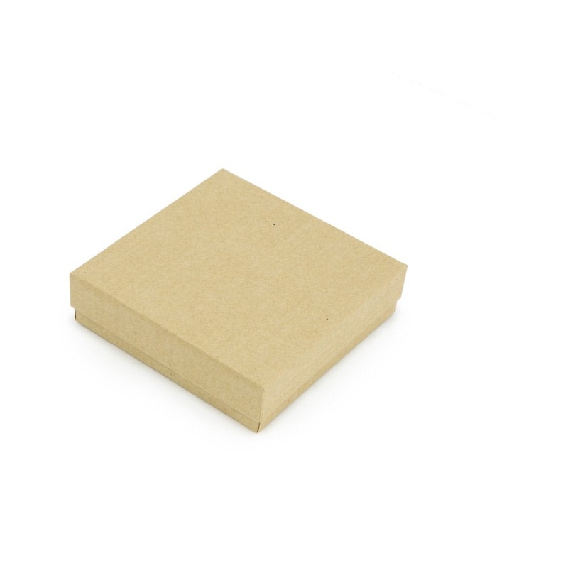 3″ x 3″ x 1″ Kraft Paper Cotton Filled Jewelry Gift Box #33 (Package of 20)