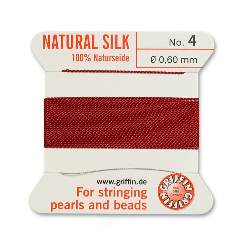 #4 Garnet Griffin Silk Bead Cord (2 Meters)