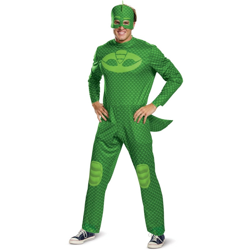 Mens Classic PJ Masks Gekko Superhero Suit Costume