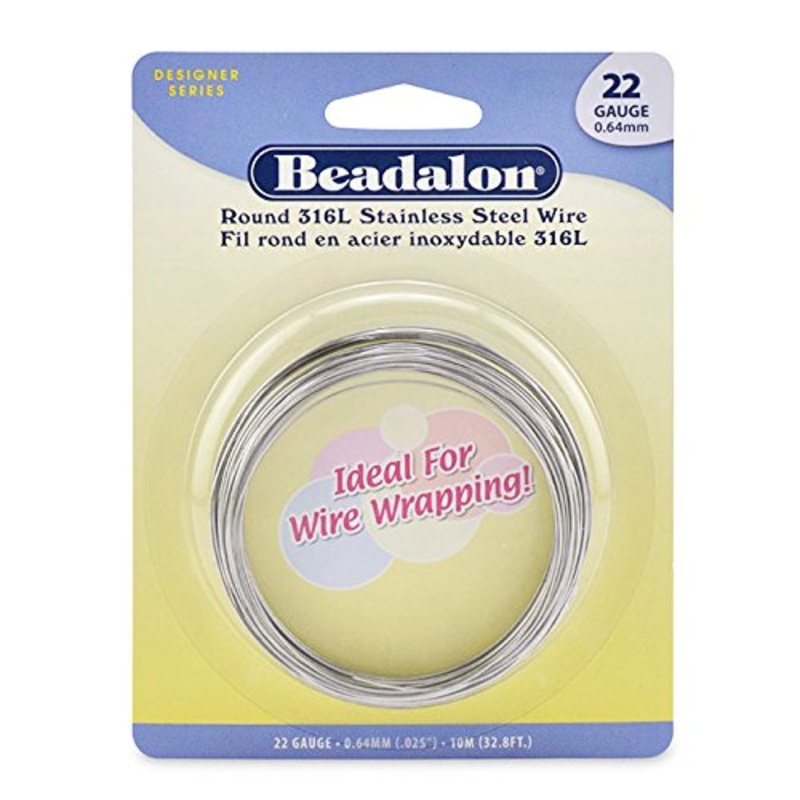 Beadalon Stainless Steel Wire Round 22 Gauge (33 Feet)