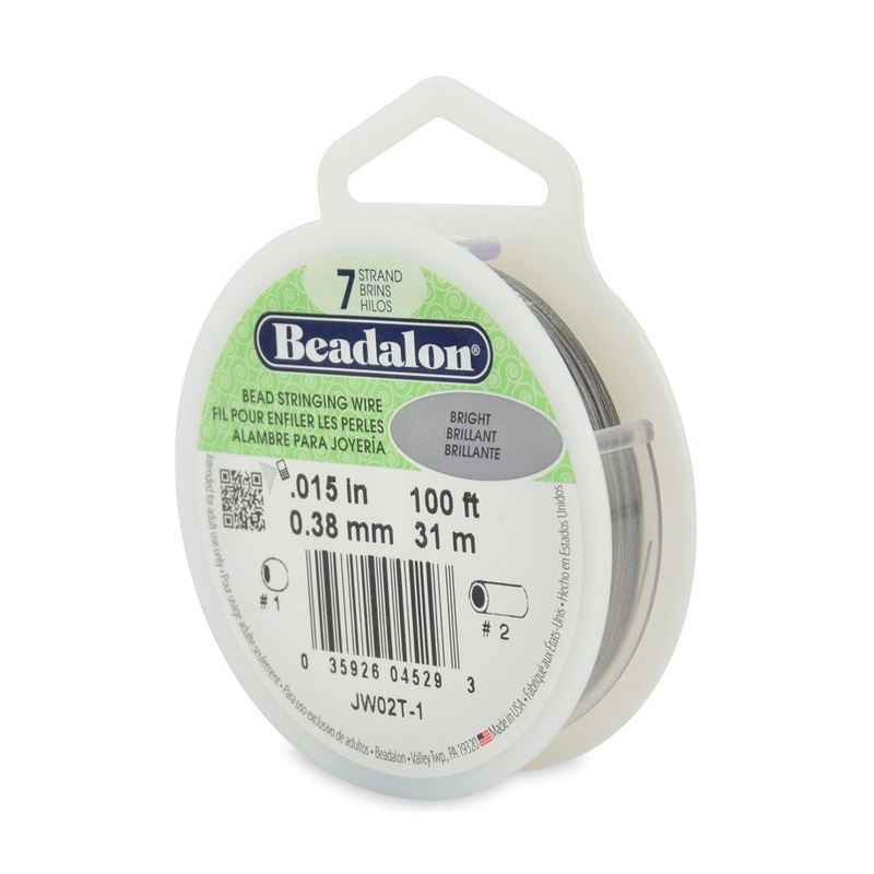 Beadalon Wire .015″ 100ft Bright Silver 7 Strand