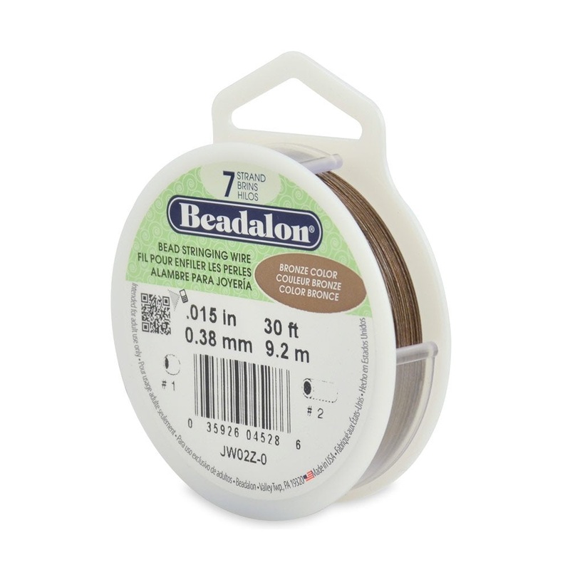 Beadalon Wire .015″ 30ft Bronze 7 Strand