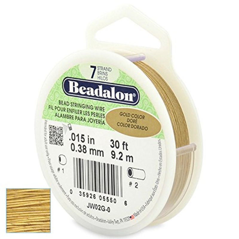 Beadalon Wire .015″ 30ft Gold Color 7 Strand