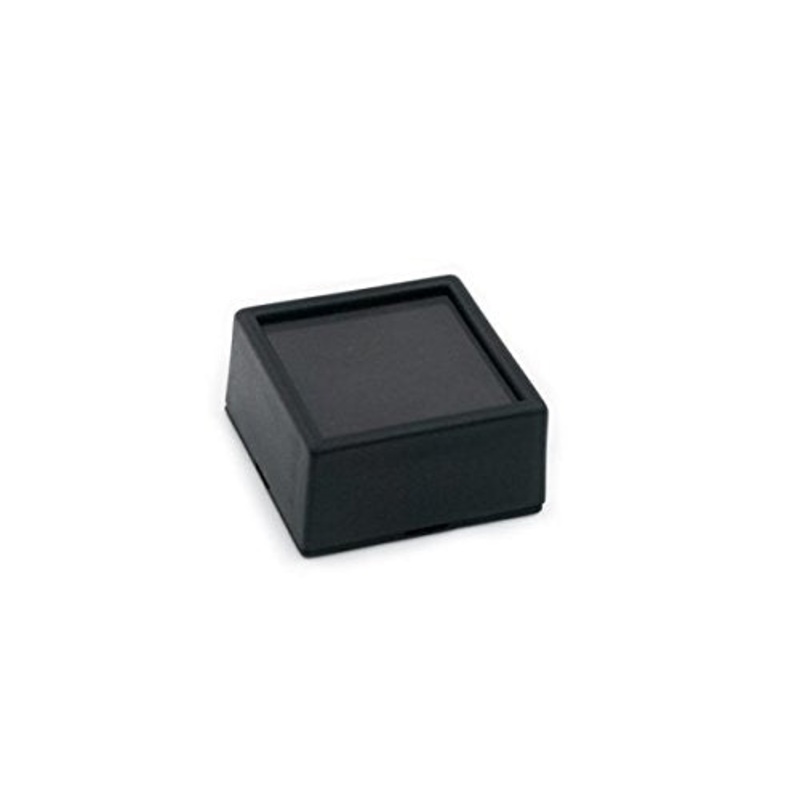 Glass Top Gem Jar 1″ Square with Reversible Black and White Botton Pad (Package of 12)