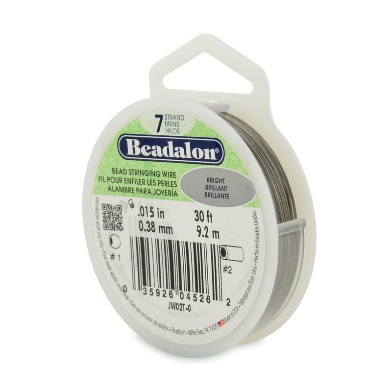Birhgt Silver Beadalon Beading Wire .015″ Thickness 7 Strand (30 Feet)