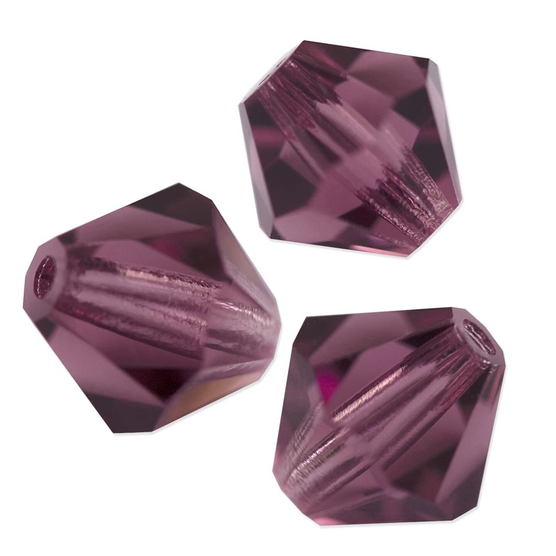 Preciosa Crystal Bicone Bead 4mm Amethyst (Package of 50)