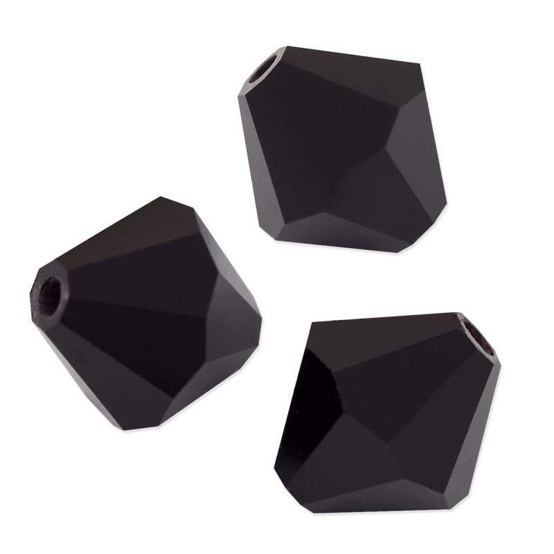 Preciosa Crystal Bicone Bead 4mm Jet (Package of 50)