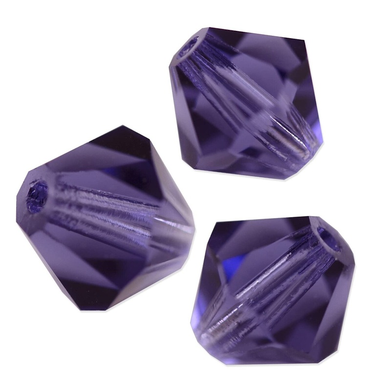 Preciosa Crystal Bicone Bead 4mm Tanzanite (Package of 50)