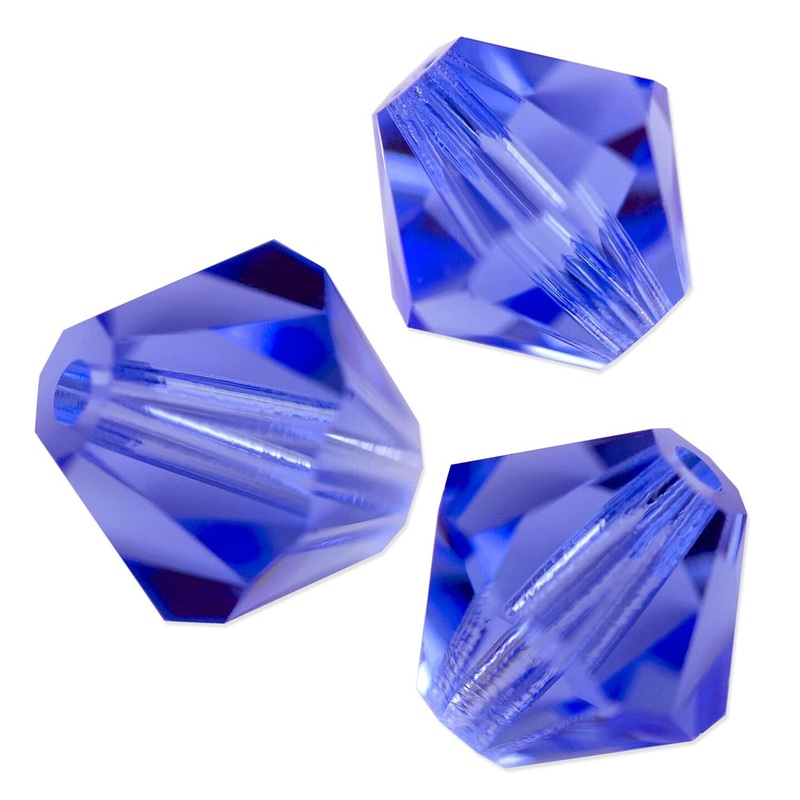 Preciosa Crystal Bicone Bead 6mm Sapphire (Package of 40)
