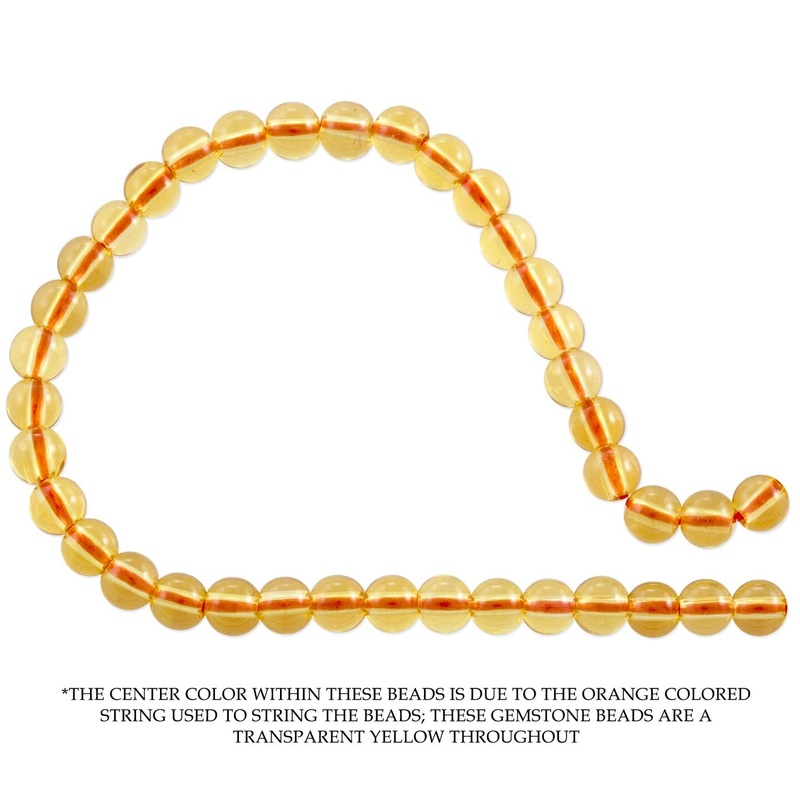 Citrine Beads Round 4mm Light Color (15″ Strand)