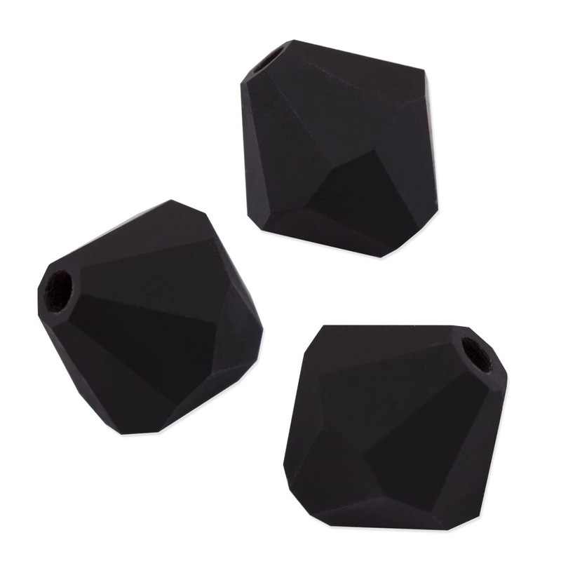 Preciosa Crystal Bicone Bead 8mm Matte Jet (Package of 10)