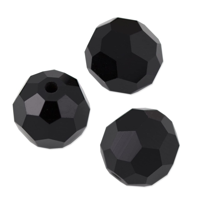 Preciosa Crystal Round Bead 4mm Jet (Package of 20)