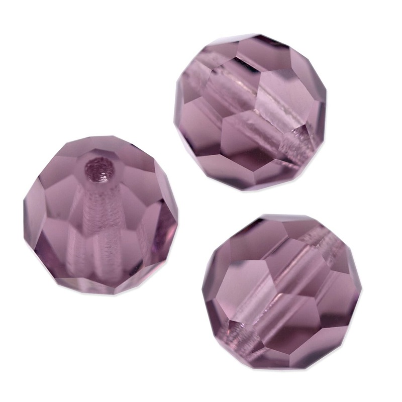Preciosa Crystal Round Bead 4mm Light Amethyst (Package of 20)