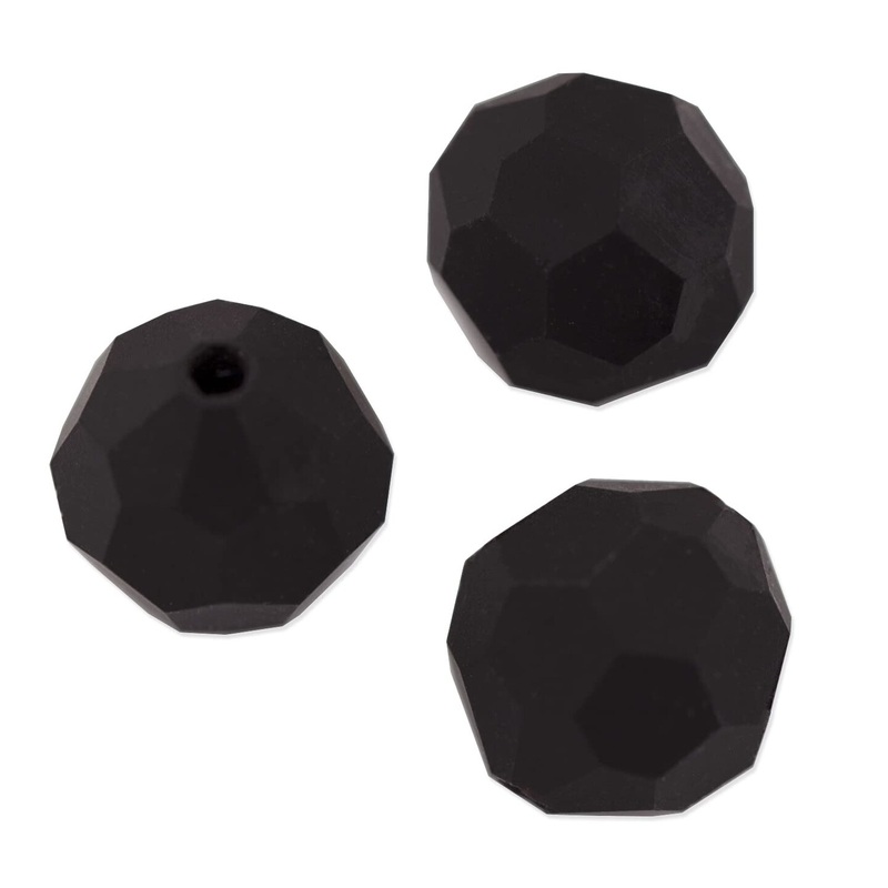 Preciosa Crystal Round Bead 4mm Matte Jet (Package of 20)