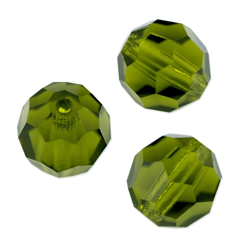 Preciosa Crystal Round Bead 4mm Olivine (Package of 20)