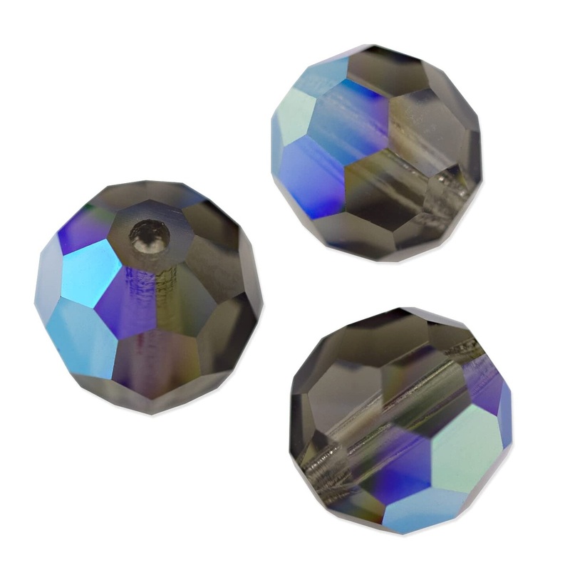 Preciosa Crystal Round Bead 6mm Black Diamond AB (Package of 20)