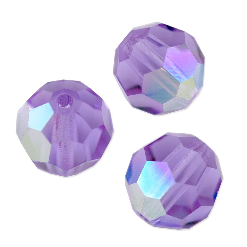 Preciosa Crystal Round Bead 6mm Violet AB (Package of 20)