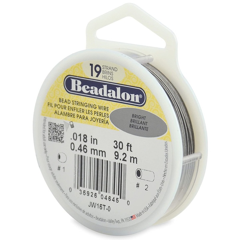 Beadalon Wire .018″ 30ft Bright Silver Color 19 Strand