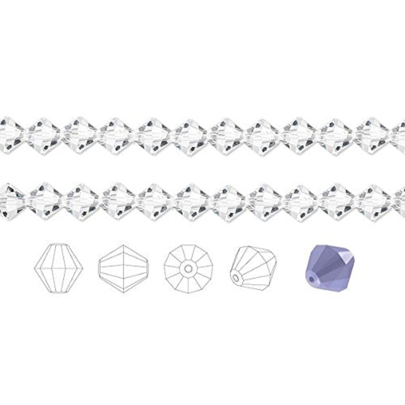 Preciosa Czech Crystal Beads Clear Faceted Bicone 4mm Package of 144
