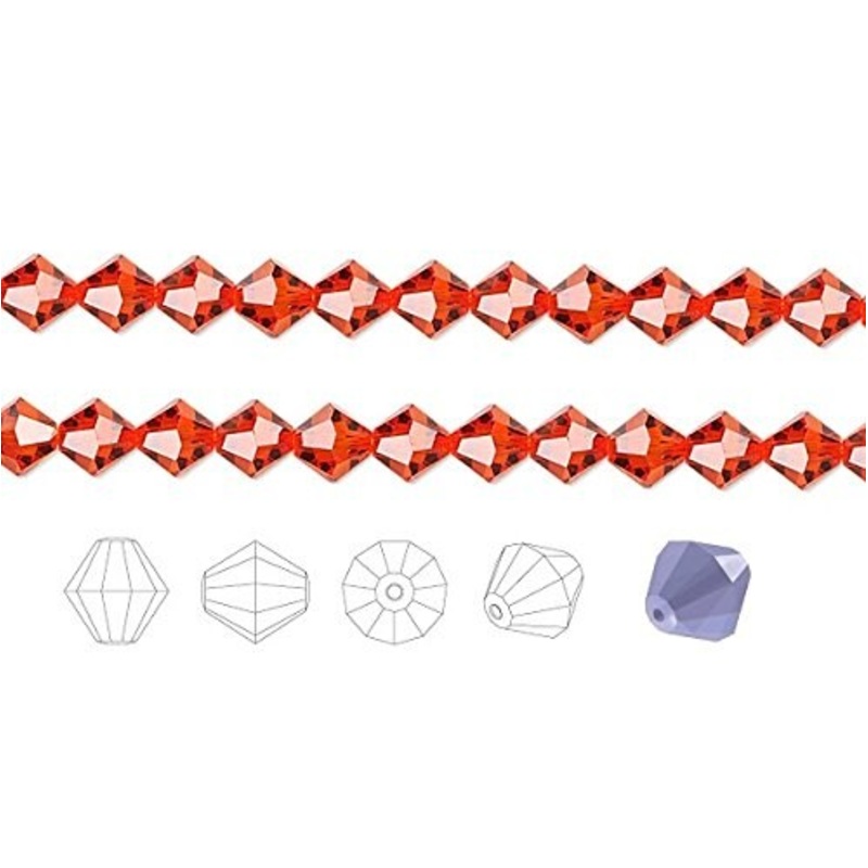 Preciosa Czech Crystal Beads Hyacinth Faceted Bicone 4mm Package of 144
