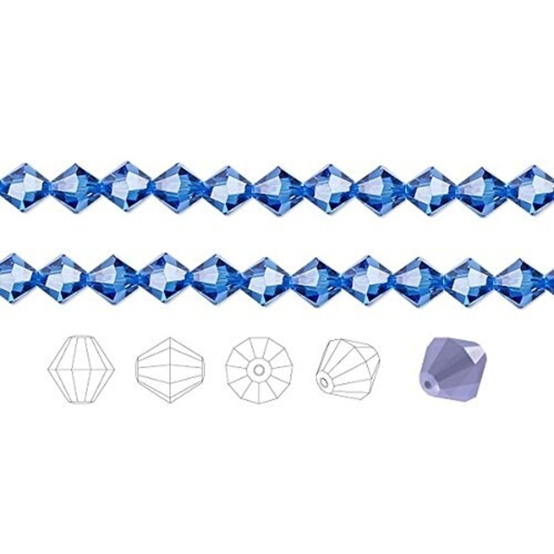 Preciosa Czech Crystal Beads Sapphire Faceted Bicone 4mm Package of 144