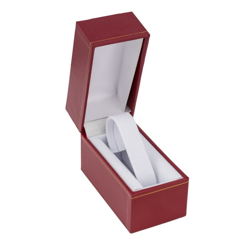 3×4″ Red Leatherette Cartier Style Jewelry Gift Box with Gold Trim for Bangles, Watches or Bracelets