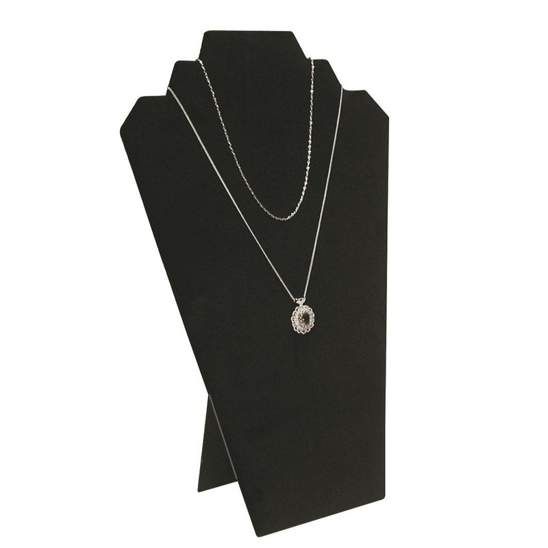 6 Black Velvet Necklace Easel Jewelry Displays 12.5″