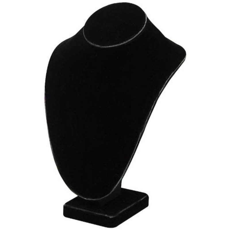Necklace Bust Jewelry Display 10″ Tall Black Velvet