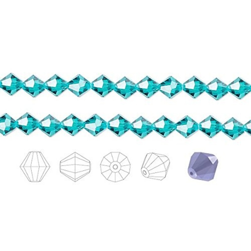 Preciosa Czech Crystal Beads Blue Zircon Faceted Bicone 6mm Package of 144