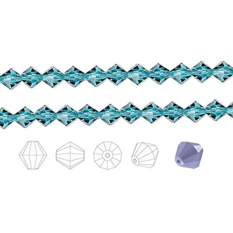 Preciosa Czech Crystal Beads Indicolite Faceted Bicone 6mm Package of 144