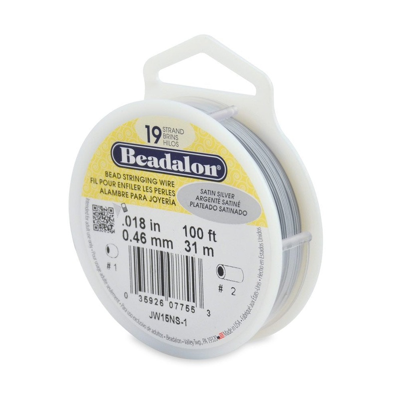 Satin Silver Beadalon Beading Wire .018″ Thickness 19 Strand (100 Feet)