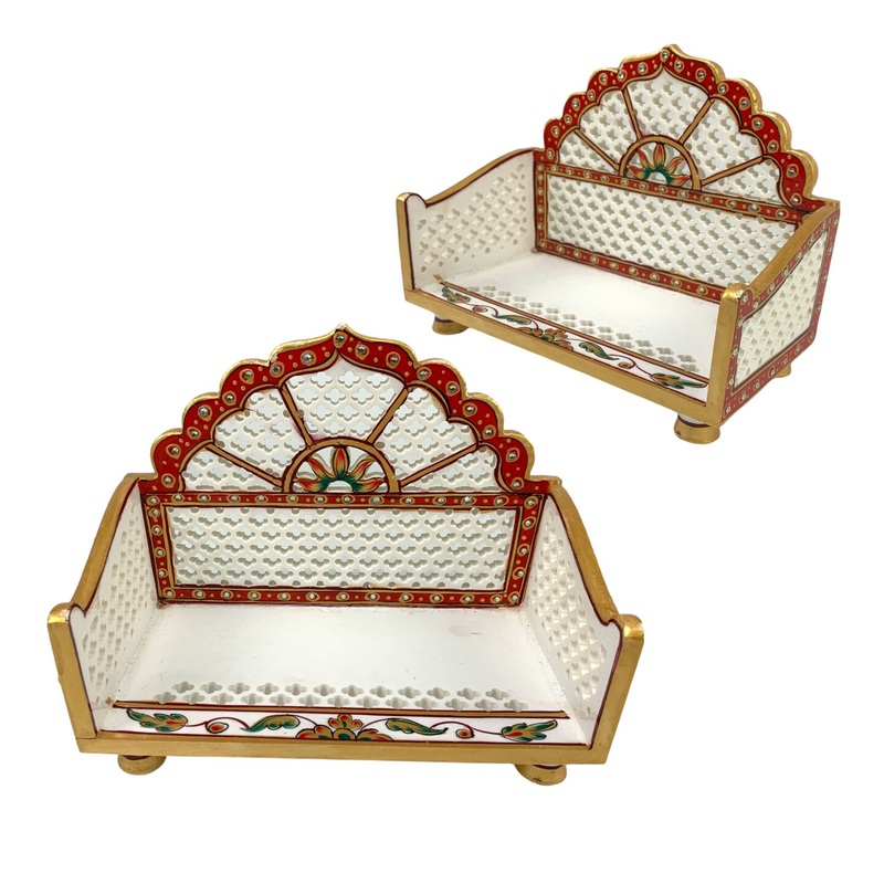 Acrylic Laddu Gopal Sinhasan for Pooja Mandir Kanha Ji Singhasan Krishna Aasan for All God Janamashtami Favor Meenakari Singhasan for Pooja Housewarming Gift
