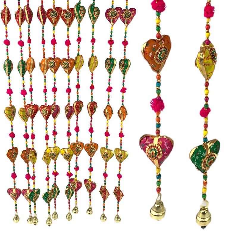 Rajasthani Door Hanging Wind Chime Strings Rajasthani Wall Hanging Indian Wall Art Showpiece Diwali Decor Wind Chime for Home Decoration Garden Patio Housewarming Gifts