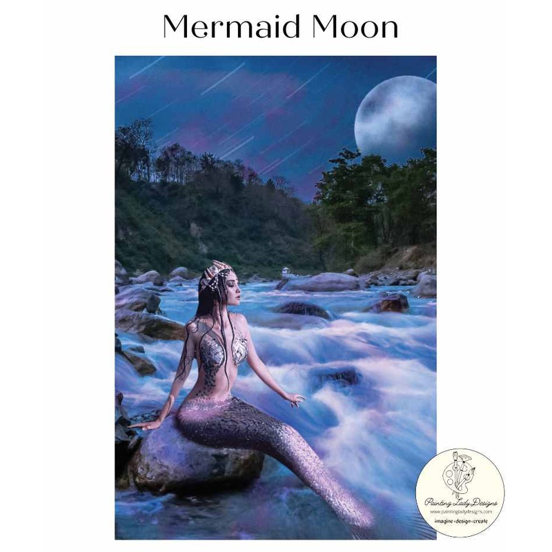 Mermaid Moon Decoupage and Mixed Media Papers (large)