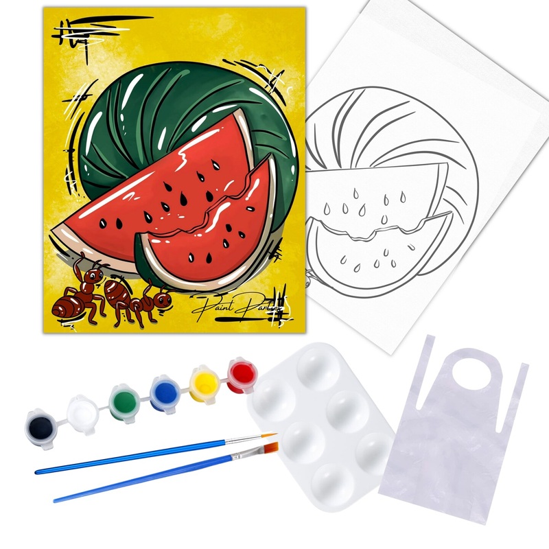 “Antemelon” DIY Canvas Art Kit, Acrylic Paint Size 11×14 inch