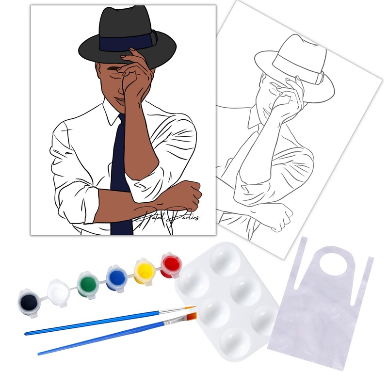 “The Classic Man” DIY Canvas Art Kit, Adult Beginner, Acrylic Paint, Size 11×14 inch