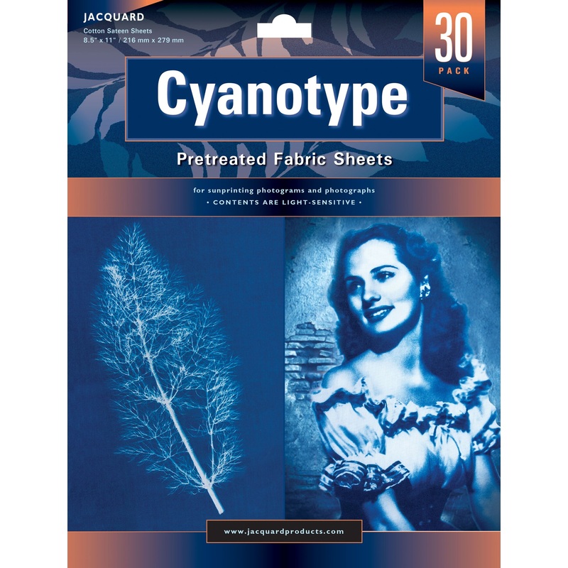 Jacquard Cyanotype Pretreated Fabric Sheets 8.5″X11″ 30/Pkg
