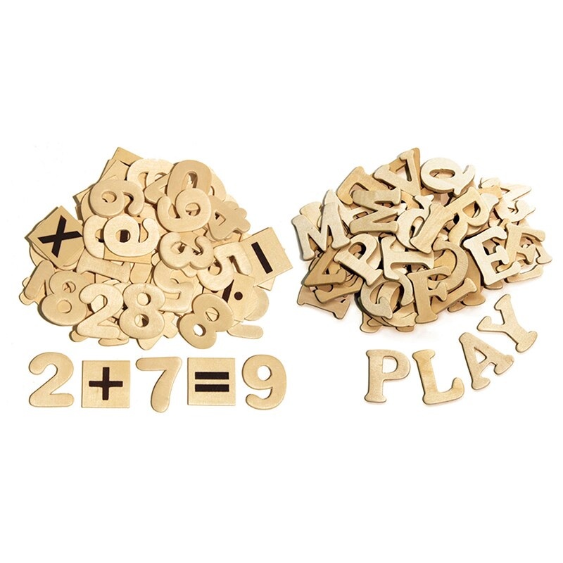 Letters and Numbers, Natural Wood, 1.5