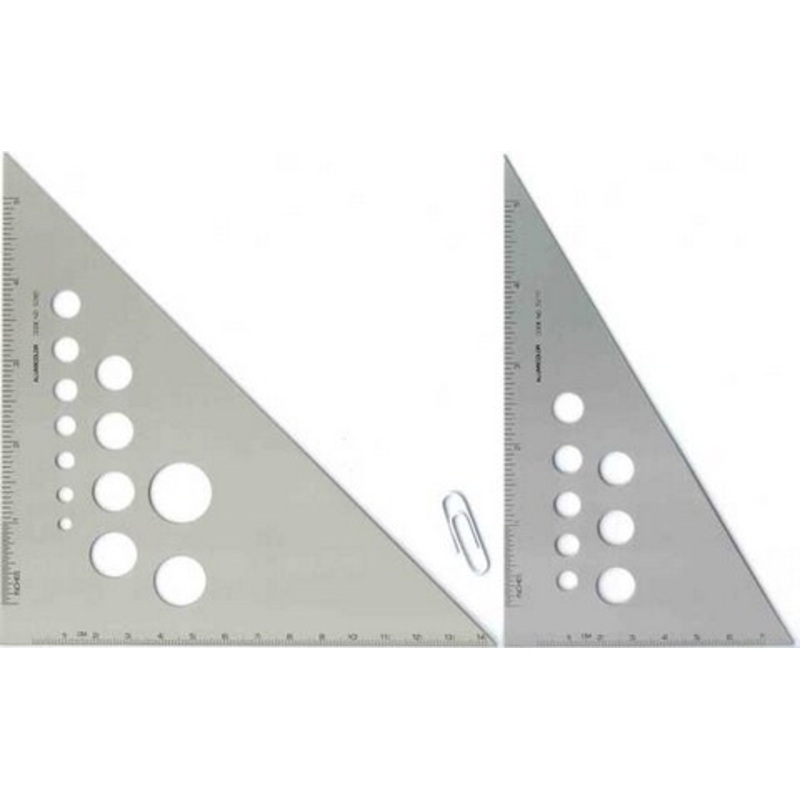 ALUMINUM TRIANGLE 2 PACK SET 6 INCH 45/90 AND 8 INCH 30/60