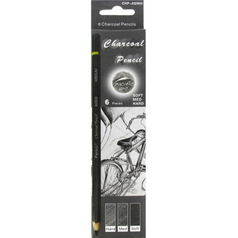 CHARCOAL PENCIL SET 6 PIECE SOFT / MEDIUM / HARD
