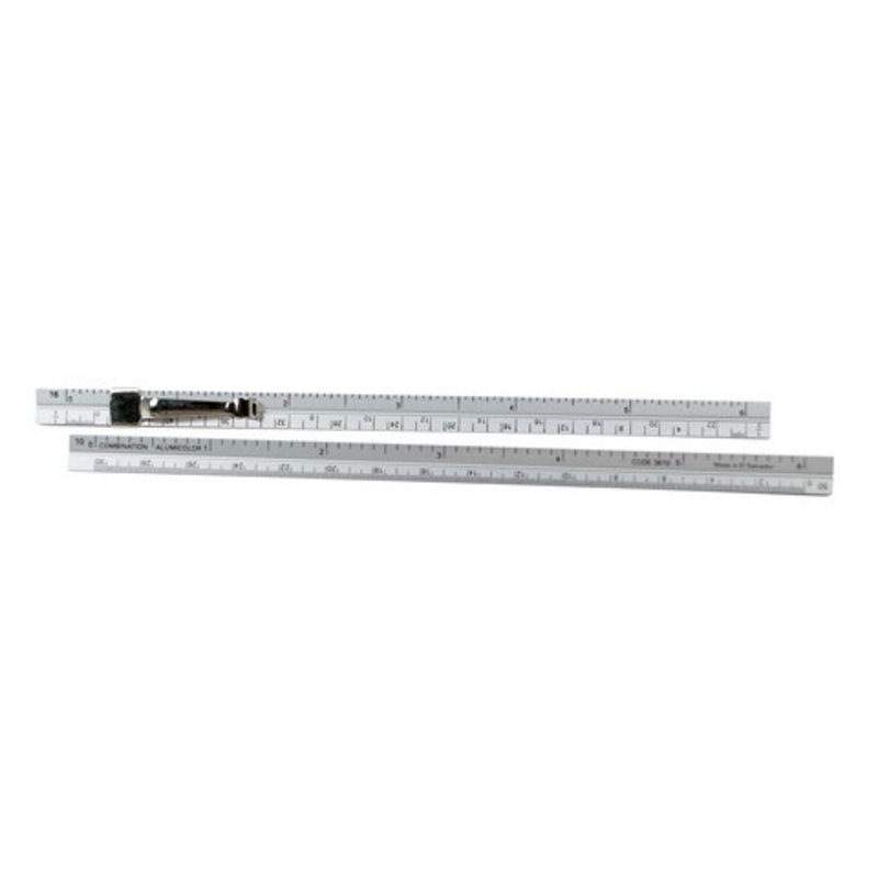 COMBINATION SCALE POCKET W/CLIP ALUMINUM 6 INCH SILVER
